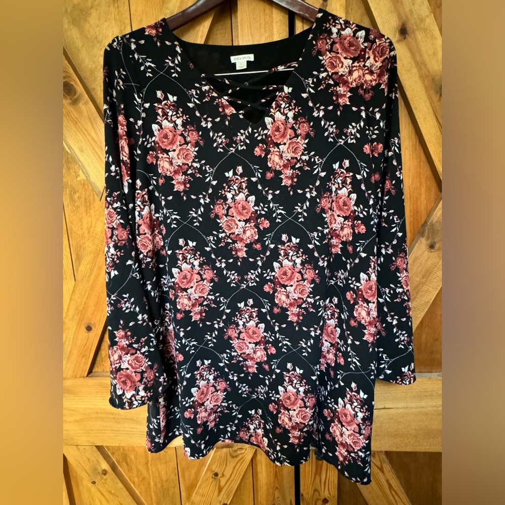 Floral long sleeve mini dress